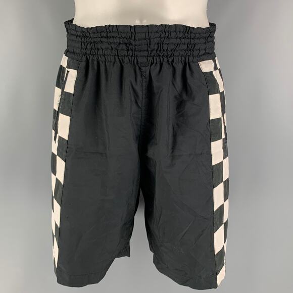 COMME des GARCONS HOMME PLUS Size M Black White Polyester Shorts - Picture 1 of 1